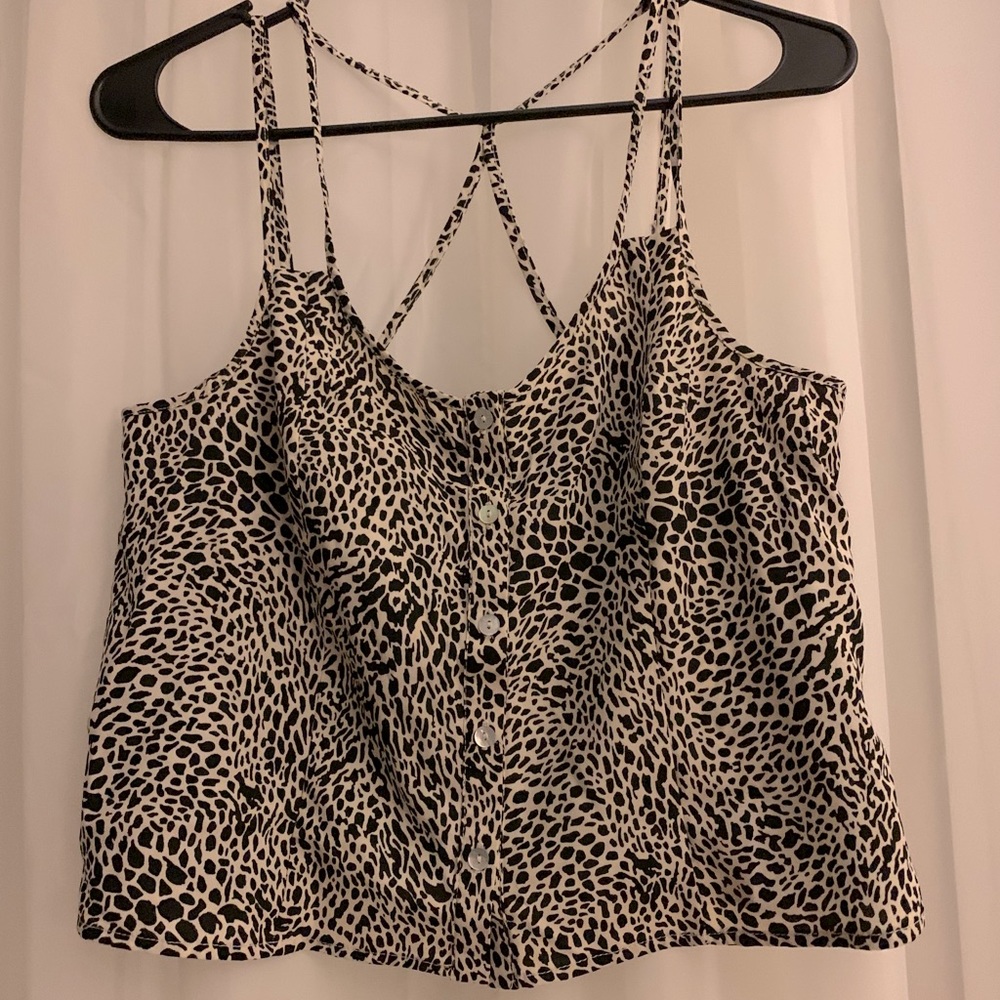 Cheetah rayon crop top